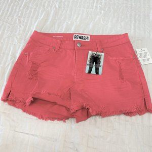 🪸🪸🪸 NWT REWASH WOMENS MID RISE DISTRESSED JEANS SHORTS SIZE 10  🪸🪸🪸